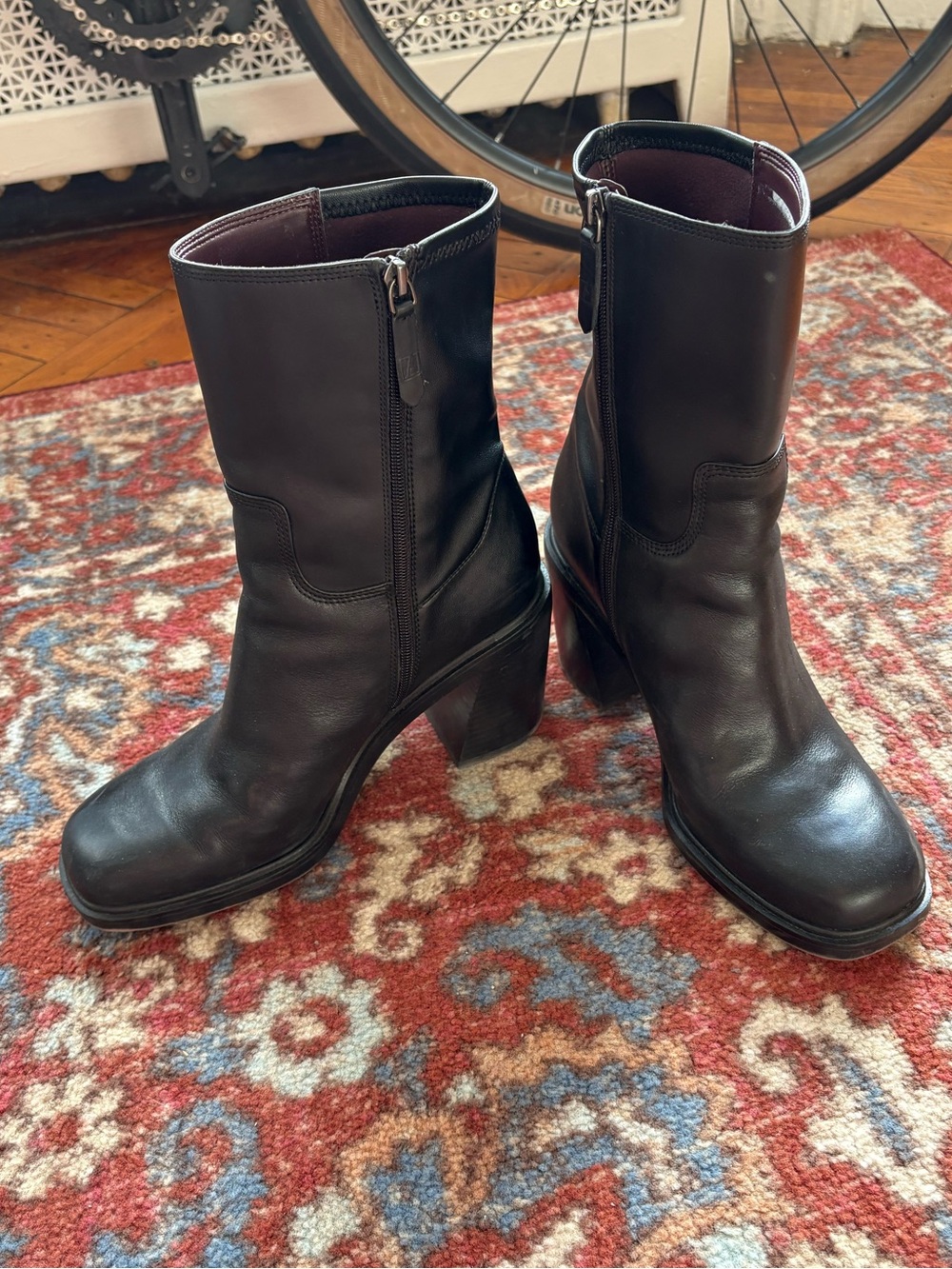 Franco Sarto Black Square Toe boots